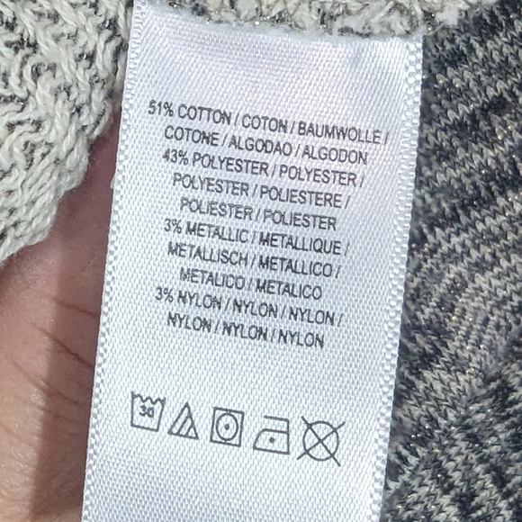 Saturday Sunday Cropped Metallic Shimmer Hoodie Sz M - Picture 12 of 13